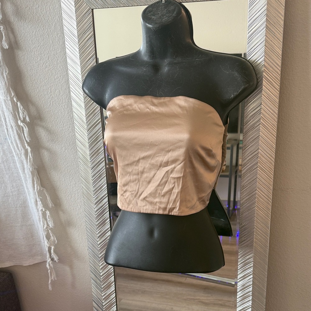 Satin ruched crop top